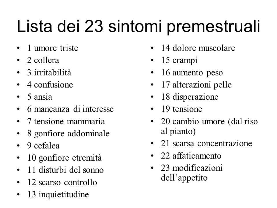 Sindrome premestruale sintomi, cause e diagnosi