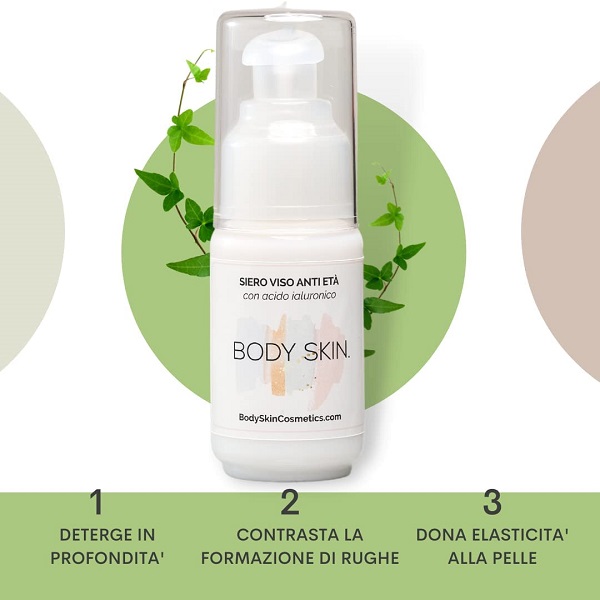 body skin Siero Viso Acido Ialuronico Antirughe Idratante e Antimacchie