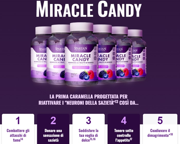 Miracle Candy benefici antifame